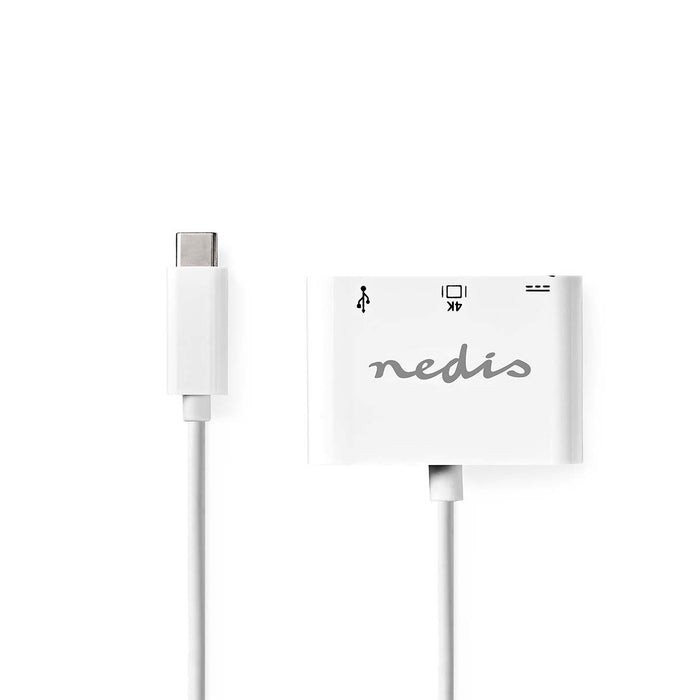 Nedis USB Adapter - USB 3.2 Gen 1, USB-C Male, HDMI Output / USB-A Female / USB-C Female, White - Box