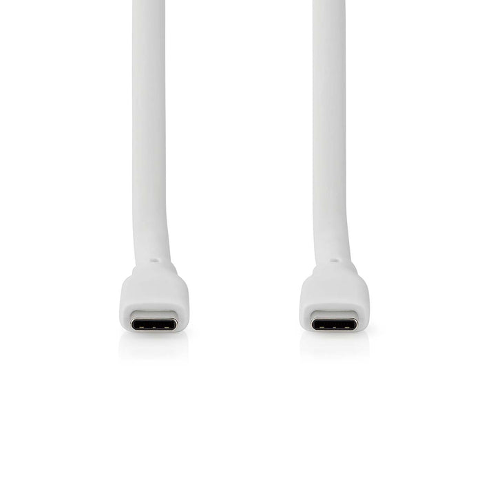 Nedis USB Cable - USB 3.2 Gen 1, USB-C Male, USB-C Male, White - Box