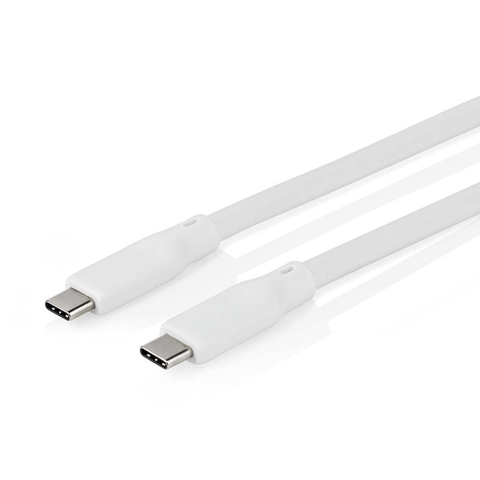 Nedis USB Cable - USB 3.2 Gen 1, USB-C Male, USB-C Male, White - Box