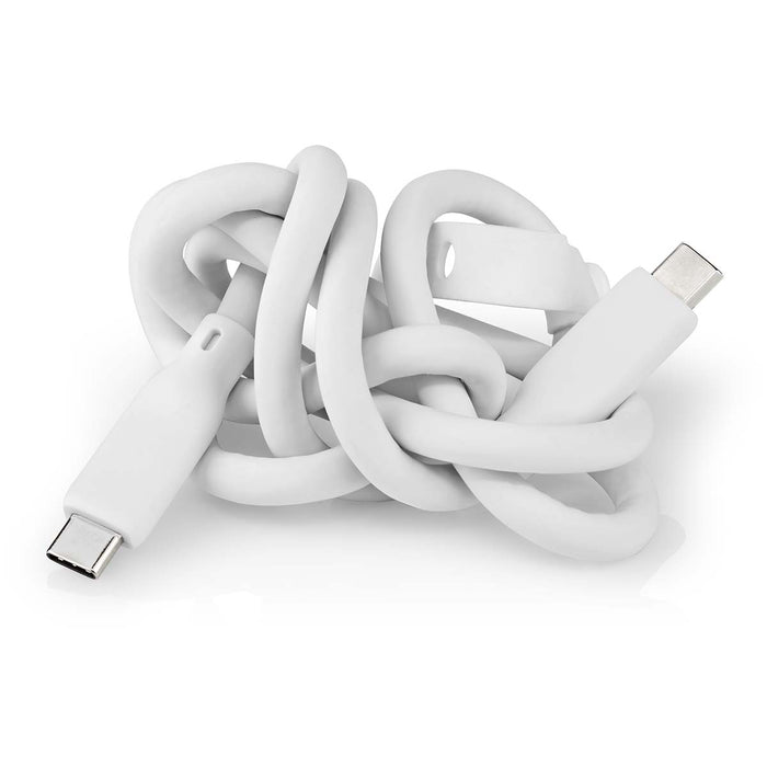 Nedis USB Cable - USB 3.2 Gen 1, USB-C Male, USB-C Male, White - Box