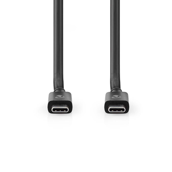 Nedis USB Cable - USB 4.0 Gen 2x2, USB-C Male, USB-C Male, Black - Box