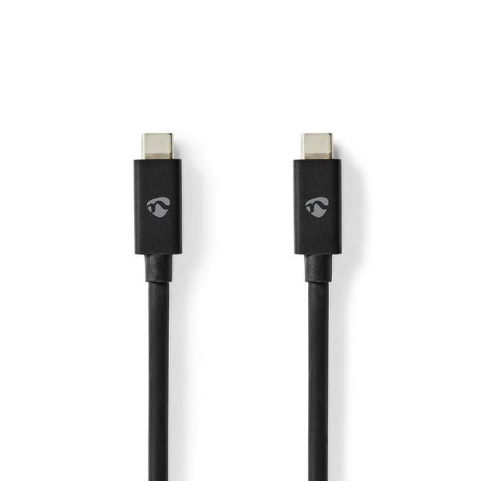 Nedis USB Cable - USB 4.0 Gen 2x2, USB-C Male, USB-C Male, Black - Box