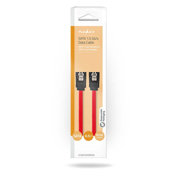 Nedis SATA Cable - 1.5 Gbps, SATA 7-Pin Female, SATA 7-Pin Female, Red - Box