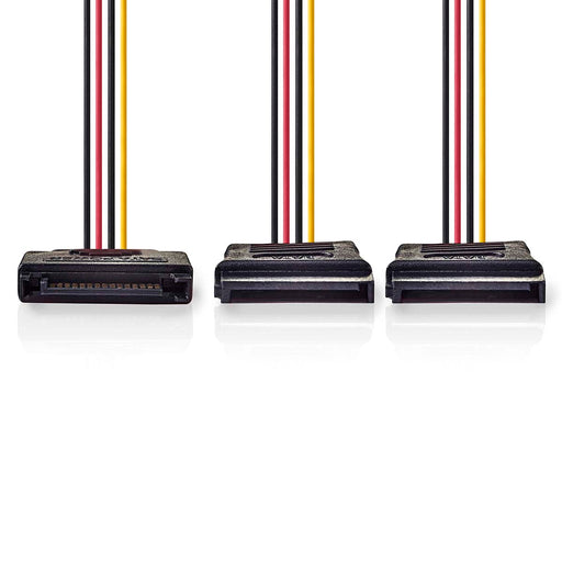 Nedis Internal Power cable - SATA 15-Pin Male, 2x SATA 15-Pin Female, Gold Plated, Multi Colour - Box