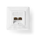 Nedis Network Wall Box - In-Wall, 2 port(s), CAT7, Ivory - Box