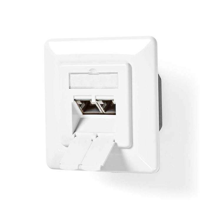 Nedis Network Wall Box - In-Wall, 2 port(s), CAT7, Ivory - Box