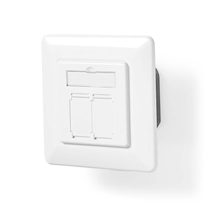 Nedis Network Wall Box - In-Wall, 2 port(s), CAT7, Ivory - Box