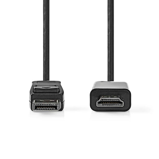 Nedis DisplayPort Cable - DisplayPort Male, HDMI Connector, 1080p, Black - Label