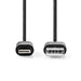 Nedis Lightning Cable - USB 2.0, Apple Lightning 8-Pin, USB-A Male, Black - Label