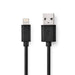 Nedis Lightning Cable - USB 2.0, Apple Lightning 8-Pin, USB-A Male, Black - Label