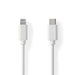 Nedis Lightning Cable - USB 2.0, Apple Lightning 8-Pin, USB-C Male, White - Label