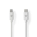 Nedis Lightning Cable - USB 2.0, Apple Lightning 8-Pin, USB-C Male, White - Label