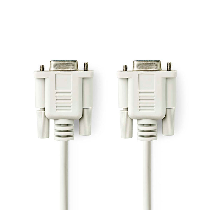 Nedis Null Modem cable - D-SUB 9-Pin Female, D-SUB 9-Pin Female, Nickel Plated, Ivory - Label