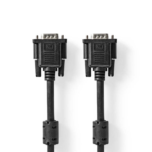 Nedis VGA Cable - VGA Male, VGA Male, Nickel Plated, Black - Label