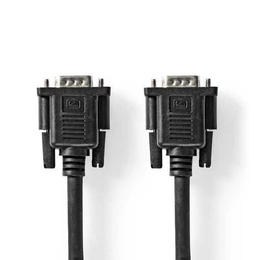 Nedis VGA Cable - VGA Male, VGA Female, Nickel Plated, Black - Label