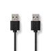 Nedis USB Cable - USB 2.0, USB-A Male, USB-A Male, Black - Label