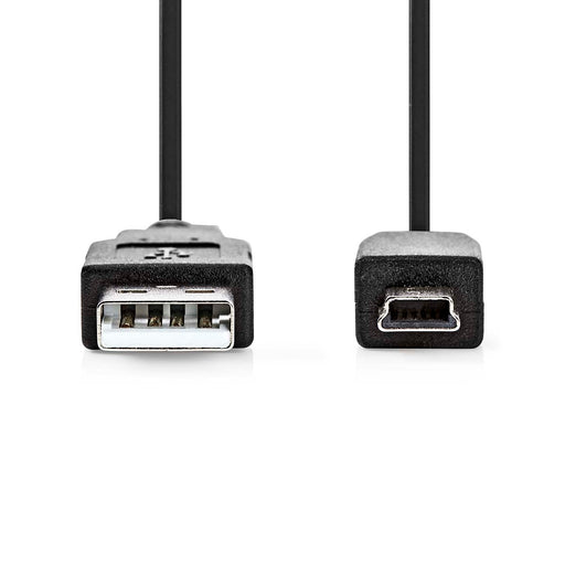 Nedis USB Cable - USB 2.0, USB-A Male, USB Mini-B 5 pin Male, Black - Label