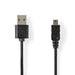 Nedis USB Cable - USB 2.0, USB-A Male, Mini 5-Pin Male, Black - Label