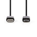 Nedis USB Cable - USB 2.0, USB-C Male, USB Micro-B Male, Black - Label