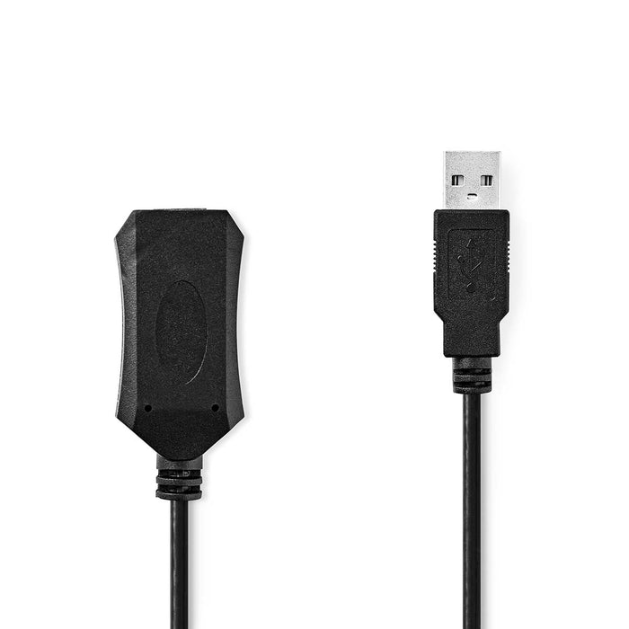 Nedis Active USB Cable - USB 2.0, USB-A Male, USB-A Female, Copper - Label