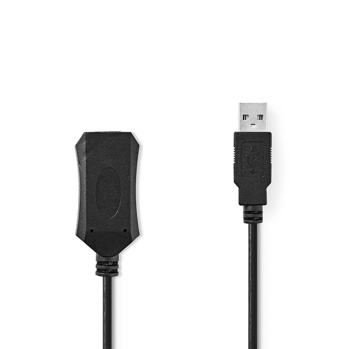 Nedis Active USB Cable - USB 2.0, USB-A Male, USB-A Female, Copper - Label