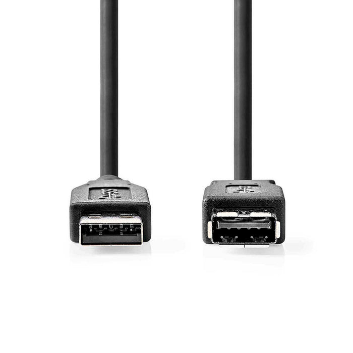 Nedis USB Cable - USB 3.2 Gen 1, USB-A Male, USB-A Female, Black - Label