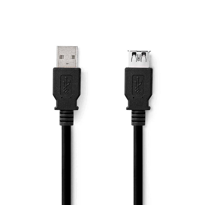 Nedis USB Cable - USB 3.2 Gen 1, USB-A Male, USB-A Female, Black - Label