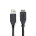 Nedis USB Cable - USB 3.2 Gen 1, USB-A Male, USB Micro-B Male, Black - Label