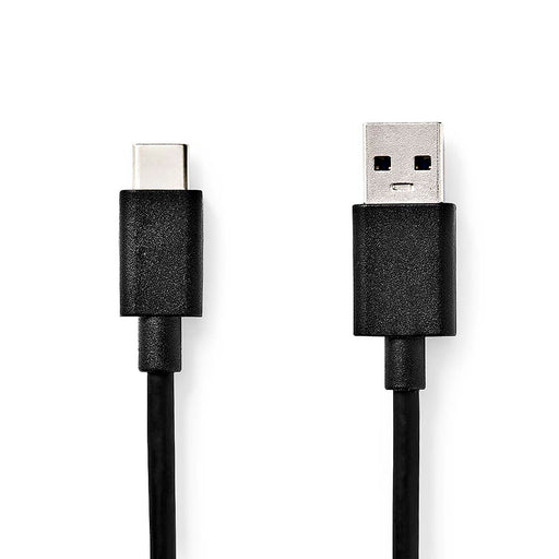 Nedis USB Cable - USB 3.2 Gen 1, USB-A Male, USB-C Male, Black - Label