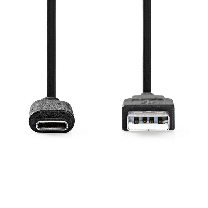 Nedis USB Cable - USB 3.2 Gen 2, USB-A Male, USB-C Male, Black - Label