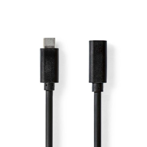 Nedis USB Cable - USB 3.2 Gen 1, USB-C Male, USB-C Female, Black - Label