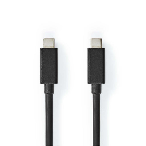 Nedis USB Cable - USB 3.2 Gen 2x2, USB-C Male, USB-C Male, Black - Label