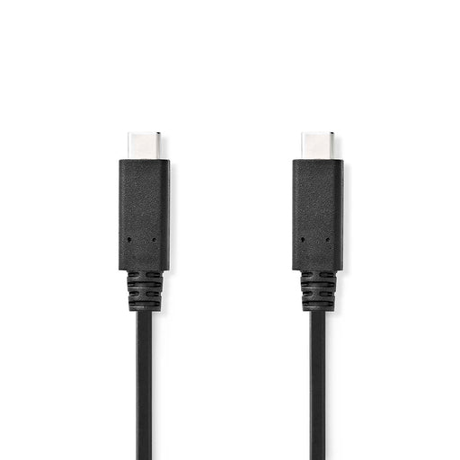 Nedis USB Cable - USB 3.2 Gen 2x2, USB-C Male, USB-C Male, Black - Label