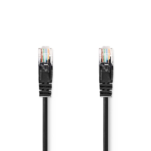 Nedis CAT5e Cable - U/UTP, RJ45 Male, RJ45 Male, Black - Label