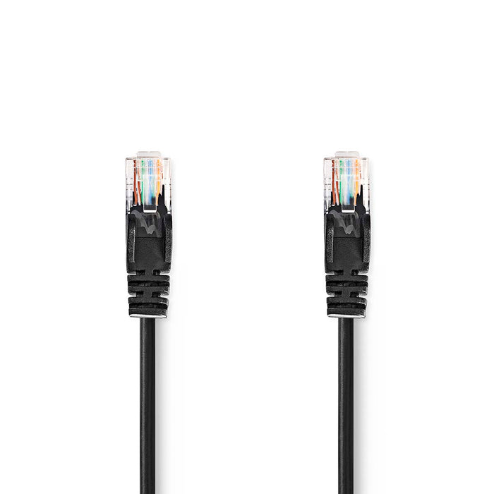 Nedis CAT5e Cable - U/UTP, RJ45 Male, RJ45 Male, Black - Label