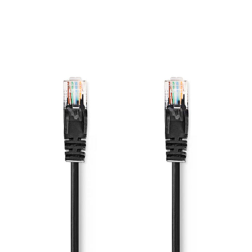 Nedis CAT5e Cable - U/UTP, RJ45 Male, RJ45 Male, Black - Label