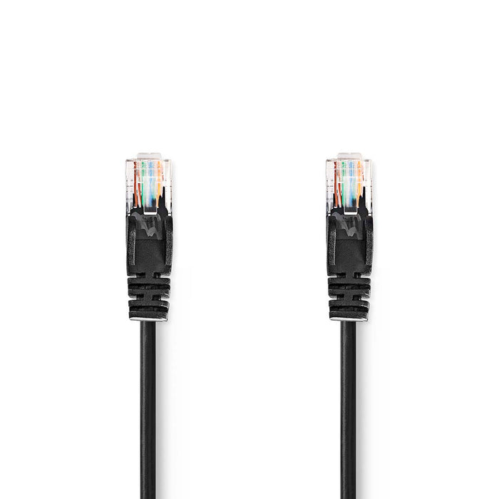 Nedis CAT5e Cable - U/UTP, RJ45 Male, RJ45 Male, Black - Label