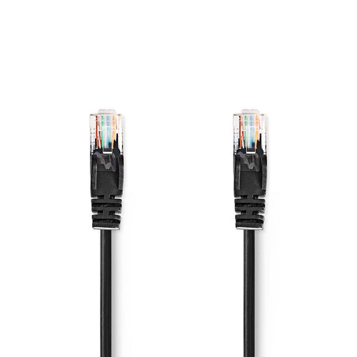 Nedis CAT5e Cable - U/UTP, RJ45 Male, RJ45 Male, Black - Label