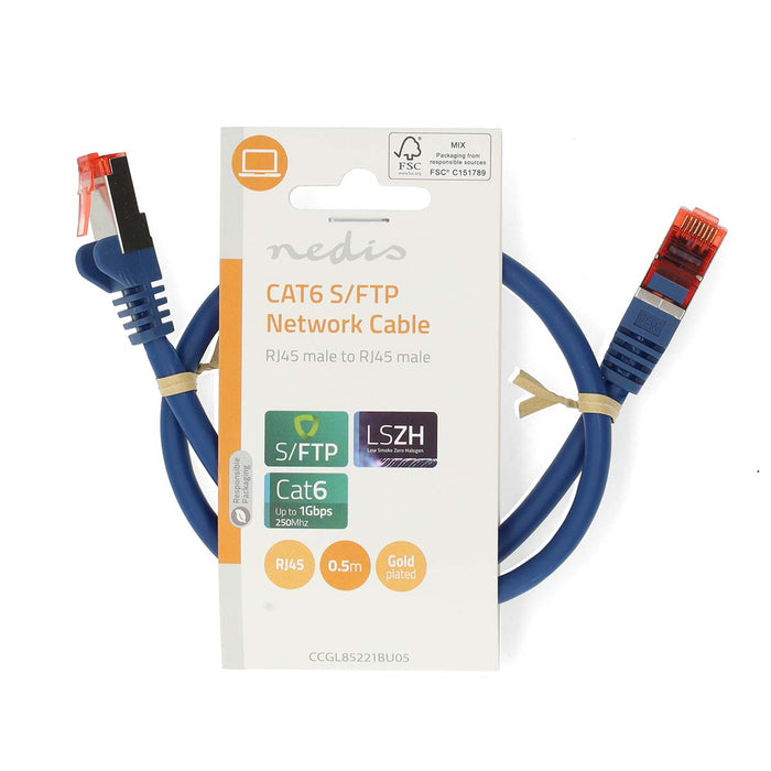 Nedis CAT6 Cable - RJ45 Male, RJ45 Male, S/FTP, Blue - Label