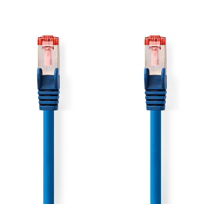 Nedis CAT6 Cable - RJ45 Male, RJ45 Male, S/FTP, Blue - Label