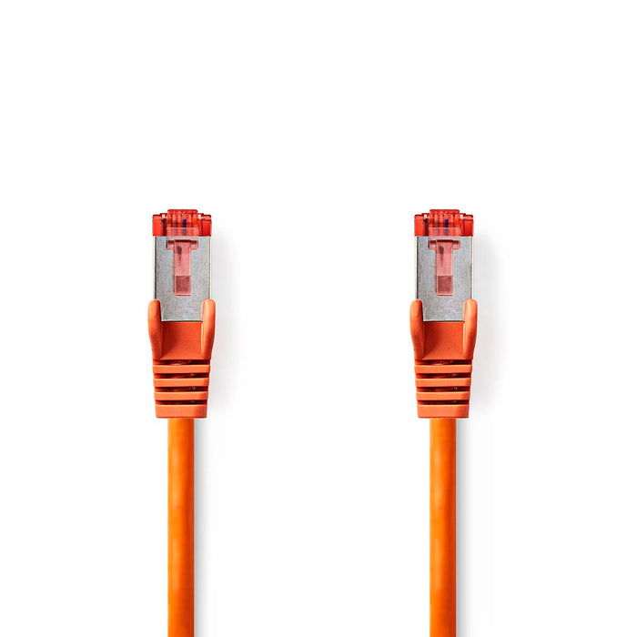 Nedis CAT6 Cable - RJ45 Male, RJ45 Male, S/FTP, Orange - Label