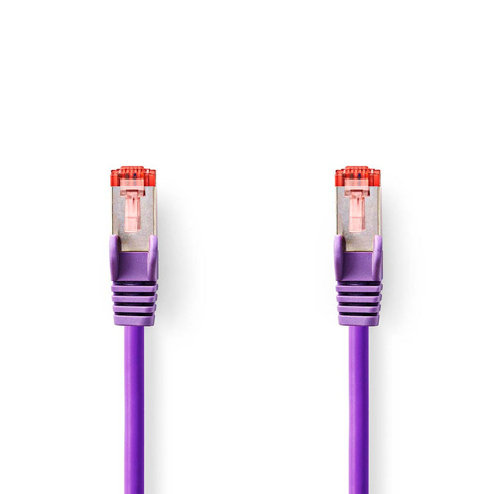 Nedis CAT6 Cable - RJ45 Male, RJ45 Male, S/FTP, Violet - Label