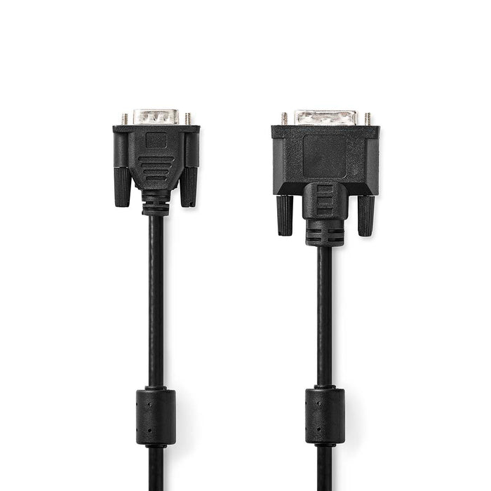 Nedis DVI Cable - DVI-A 12+5-Pin Male, VGA Male, 1024x768, Black - Envelope