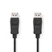 Nedis DisplayPort Cable - DisplayPort Male, DisplayPort Male, 4K@60Hz, Black - Polybag