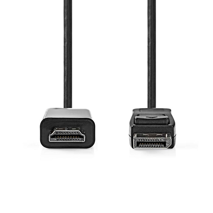 Nedis DisplayPort Cable - DisplayPort Male, HDMI Connector, 1080p, Black - Envelope