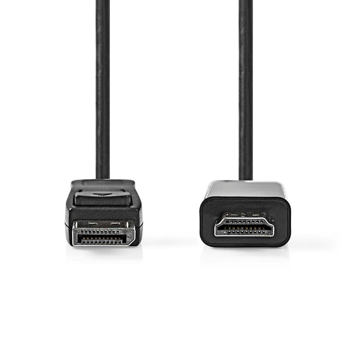 Nedis DisplayPort Cable - DisplayPort Male, HDMI Connector, 1080p, Black - Envelope