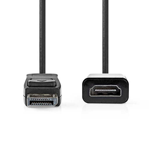 Nedis DisplayPort Cable - DisplayPort Male, HDMI Output, 1080p, Black - Envelope