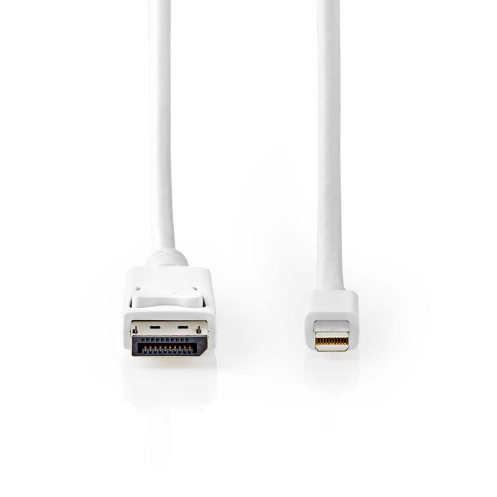 Nedis Mini DisplayPort Cable - DisplayPort 1.4, Mini DisplayPort Male, DisplayPort Male, White - Polybag