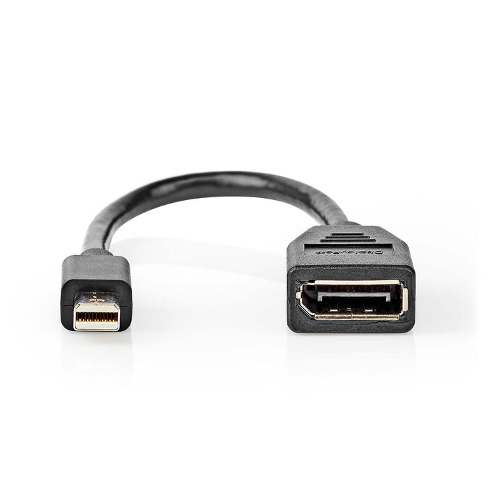 Nedis Mini DisplayPort Cable - DisplayPort 1.4, Mini DisplayPort Male, DisplayPort Female, Black - Polybag