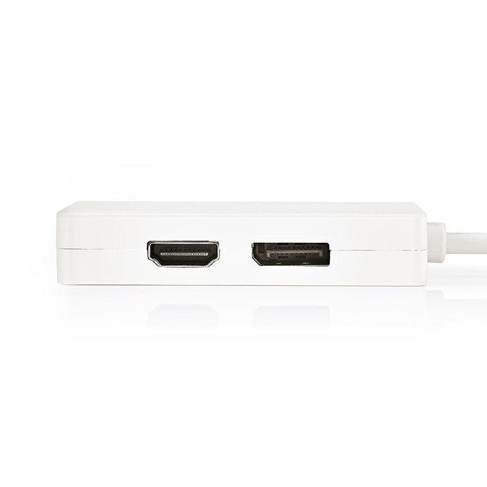 Nedis Mini DisplayPort Cable - DisplayPort 1.2, Mini DisplayPort Male, DisplayPort Female / DVI-D 24+1-Pin Female / HDMI Input, White - Polybag